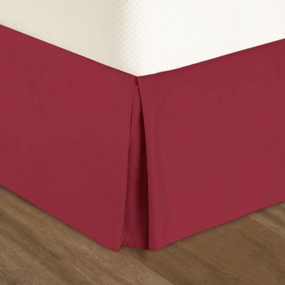 Burgundy Olympic Queen Bed Skirt for Box Pleat Bed Skirt with 14" Drop - Three Sides Fabric Adjustable Dust Box Pleated Silky Soft -800 TC-Olympic Queen(66"X 80") Burgundy