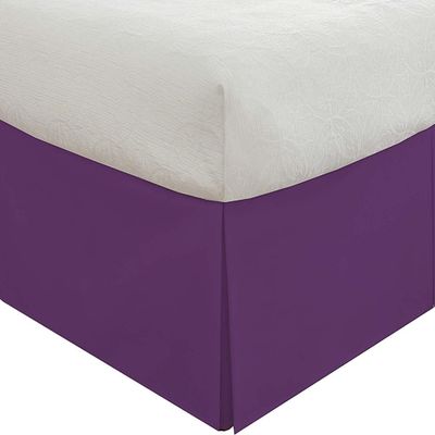 Purple California King Bed Skirt for Box Pleat Bed Skirt with 14" Drop - Three Sides Fabric Adjustable Dust Box Pleated Silky Soft -800 TC-California King(72"X 84") Purple