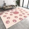 Cartoon Pink Kitten Pattern Area Rug, Girl Cute Cat Paw Non Slip Kids Rugs, Easy Care Stain Resistant Carpet for Indoor Living Room Bedroom Office Decor Mat - 4 ft x 5 ft view 1