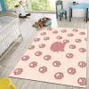 Cartoon Pink Kitten Pattern Area Rug, Girl Cute Cat Paw Non Slip Kids Rugs, Easy Care Stain Resistant Carpet for Indoor Living Room Bedroom Office Decor Mat - 4 ft x 5 ft view 2