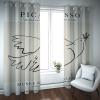 HOBBOY Khaki Window Drapes Picasso Art Blackout Curtains for Bedroom Living Room Kids Room Peace Dove Pattern Thermal Insulated Curtains 2 Panels 2X W60xL72in view 1