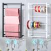 ENWINDXS Ribbon Organizer Rack Craft Room Crafts Ribbon Holder Organizer Rack, White Black, Metal Wrapping Paper Dispenser Display Stand for Wall Mount, Flower Shop Storage Shelf view 3