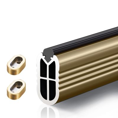 Closet Hanging Rods for Clothing, Aluminum Cuttable Clothing Hanger Storage Bracket, with Fiiting, Room Divider Wardrobes System/ Shower Curtain Rods, Load 660lbs ( Color : Champagne , Size : L 100cm/