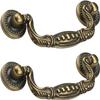 Drawer Knobs, Gold Brass Knobs Door Handle,Cupboard Handles,2pcs Antique Drawer Handles Pulls Wardrobe Drop Pull Drawer Handles Vintage Kitchen Cabinet Pull Bedroom Dresser Bronze(Hole Distance:78mm) view 1