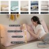 ZZYK Fleece Wedge Headboard Pillow,Large Backrest Triangular Headboard Reading Pillow,Solid Color Positioning Support Bed Rest Cushion Removable Daybed Bolster Cover,Pink1,59inch/Queen view 2