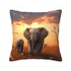 BTCOWZRV Throw Pillow Cover Cute Wild Elephant Print Decorative Throw Pillows Soft Pillow Cases Square Cushion Case Christmas Pillow Covers for Couch Bed Sofa Farmhouse Decor 16"x16" view 1