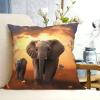 BTCOWZRV Throw Pillow Cover Cute Wild Elephant Print Decorative Throw Pillows Soft Pillow Cases Square Cushion Case Christmas Pillow Covers for Couch Bed Sofa Farmhouse Decor 16"x16" view 2