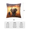 BTCOWZRV Throw Pillow Cover Cute Wild Elephant Print Decorative Throw Pillows Soft Pillow Cases Square Cushion Case Christmas Pillow Covers for Couch Bed Sofa Farmhouse Decor 16"x16" view 3