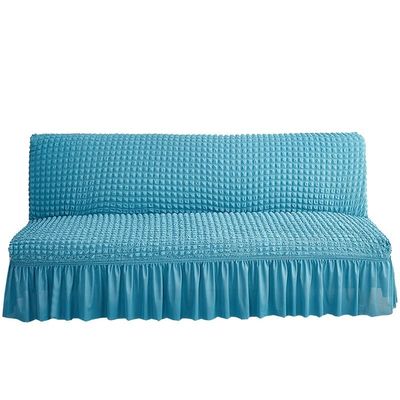 Stretch Armless Futon Cover with Skirt Jacquard Futon Sofa Bed Cover Machine Washable Futon Couch Slipcover Furniture Bed Protector with Elastic Bottom for Kids,Pets ( Color : #29 , Size : L:160-190cm