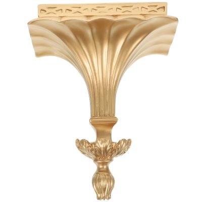 Cabilock Golden Resin Wall Mounted Floating Shelf for Living Room Decor, Small Storage Holder for Plants, Candles, Speakers, and Home Accessories