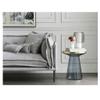 SYRIS Living Room Side Table Postmodern Sofa Side Table Living Room Glass Round Coffee Table Hotel Bedside Table Hong Kong Style Sofa Side Table Bedroom Side Table (Color : A, Size : S46cm) view 2