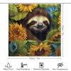Dunmat Country Rustic Sloth Shower Curtain Sets with Rugs Toilet Lid Cover and Bath Mat Sunflower Wild Animals Shower Curtains with 12 Hooks Waterproof 4 Piece Bathroom Decor Set view 2