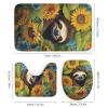 Dunmat Country Rustic Sloth Shower Curtain Sets with Rugs Toilet Lid Cover and Bath Mat Sunflower Wild Animals Shower Curtains with 12 Hooks Waterproof 4 Piece Bathroom Decor Set view 3