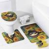 Dunmat Country Rustic Sloth Shower Curtain Sets with Rugs Toilet Lid Cover and Bath Mat Sunflower Wild Animals Shower Curtains with 12 Hooks Waterproof 4 Piece Bathroom Decor Set view 4