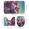 Dunmat 4 Pieces Hippo Wearing Glasses Shower Curtain Set Cartoon Animal Bathroom Decor Sets with Rugs Bathroom Accessories Set Bathroom Curtain Shower Set with 12 Hooks, Style-4 view 3