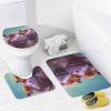 Dunmat 4 Pieces Hippo Wearing Glasses Shower Curtain Set Cartoon Animal Bathroom Decor Sets with Rugs Bathroom Accessories Set Bathroom Curtain Shower Set with 12 Hooks, Style-4 view 4