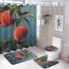 Dunmat 4 Pieces Farmhouse Peach Shower Curtain Set Abstract Fruit Tree Nature Bathroom Decor Sets with Rugs Bathroom Accessories Set Bathroom Curtain Shower Set with 12 Hooks view 1