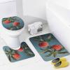 Dunmat 4 Pieces Farmhouse Peach Shower Curtain Set Abstract Fruit Tree Nature Bathroom Decor Sets with Rugs Bathroom Accessories Set Bathroom Curtain Shower Set with 12 Hooks view 4