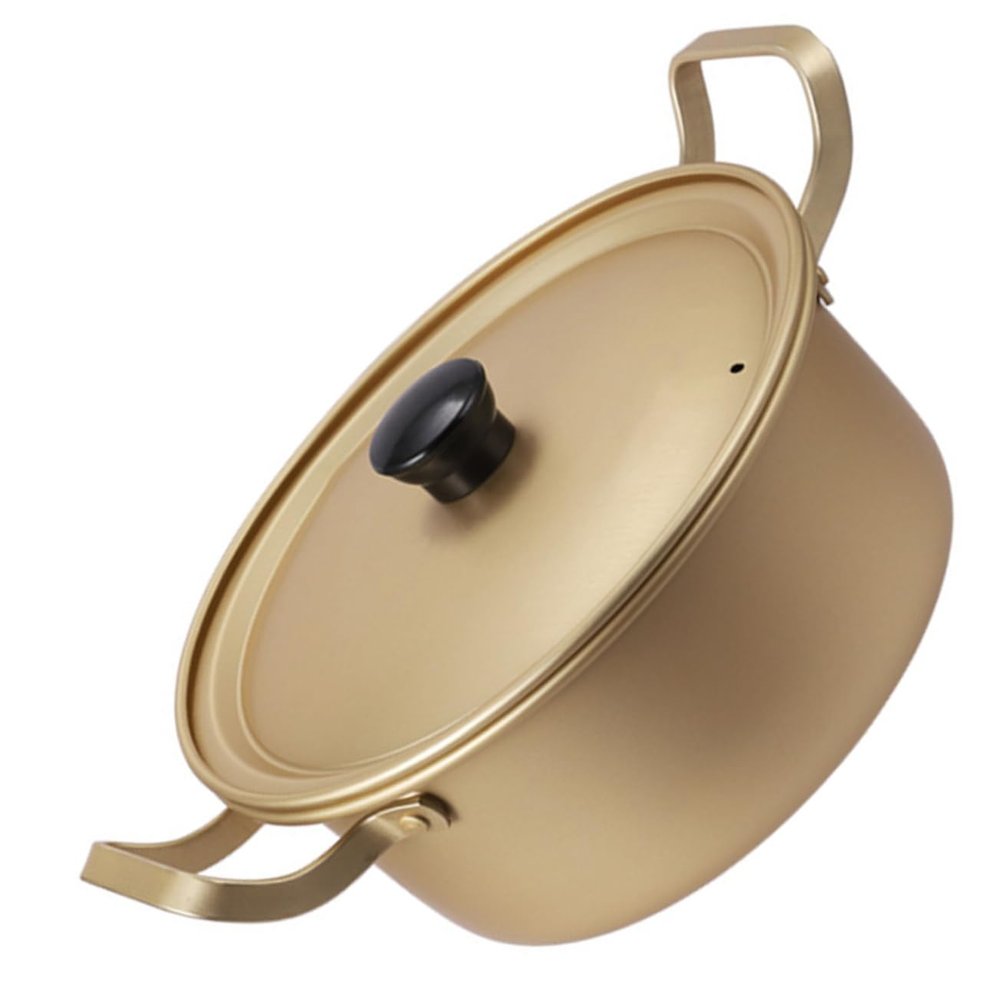 Double Handle Ramen Pot Instant Noodle Cooking Pot Small Ramen Noodle Bowl Lid