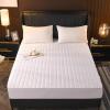 LMXSHJI Fitted Sheet Thicken Quilted Layer 100% Cotton Fabric Mattress Protector Elastic Band Fixation Single Double (Color : White, Size : 55"x74.8"+11"/140x190cm+28cm) view 1
