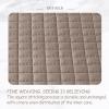 LMXSHJI Fitted Sheet Thicken Quilted Layer 100% Cotton Fabric Mattress Protector Elastic Band Fixation Single Double (Color : White, Size : 55"x74.8"+11"/140x190cm+28cm) view 3