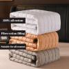LMXSHJI Fitted Sheet Thicken Quilted Layer 100% Cotton Fabric Mattress Protector Elastic Band Fixation Single Double (Color : White, Size : 55"x74.8"+11"/140x190cm+28cm) view 4