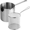 Cabilock 1set Stainless Steel Deep Fry Basket with Handle Small Frying Pot for Cooking Fish Chicken and Fries Versatile Kitchen Fryer Basket for Home Use view 1