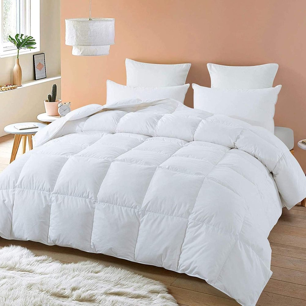 5 Piece Comforter - All Season Cotton California King Comforter White Box Stitched Comforter
