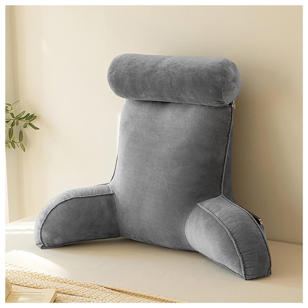 AKYLDI Bed Back Rests for Sitting up in Bed, Backrest Pillow Removable Neck Pillow/Washable Cover, Bed Sitting Pillow for Bed Rest,Reading,Grey