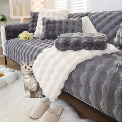 Couch Cover Sectional L Shape Slipcover Velvet Plush Sofa Slipcover Corner 3/2/1/4 Seater Non-Slip - Furniture Protector Sofa Covers for Cushion Couch Loveseat Recliner Armrest Backrest ( Color : #24