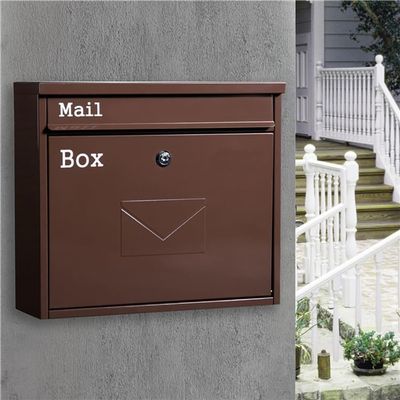 CHIPEL Outdoor Indoor Principal Dean Suggestion Box, Large Capacity Wall Mounted Mailbox, Galvanized Steel Letter Organizer, Home PO Box, Easy to Install (Color : Brown)