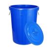 Outdoor Trash Can 50/60/100/160/280L Trash Can, Large-capacity Commercial Garbage Can with Lid, Household Kitchen Thickened Trash Can Round Industrial Garbage Can Outdoor Waste Bins ( Color : Blue wit view 2