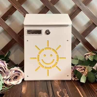 CHIPEL Lockable Outdoor Indoor Single-Family House Mail Manager, Cartoon Wall-Mounted Galvanized Iron Mail Box,Rainproof Dean's Suggestion Box-Suitable for Hospital and Kindergarten (Color : A)