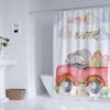 Gofdcgjm Shower Curtain 66" x 72" Watercolor Easter Truck Bunny Egg Clouds with 12 Hooks Waterproof Quality Washable Polyester Bathroom Decorative view 1