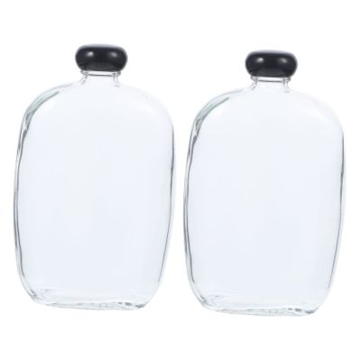 Ciieeo Set of 2 Floating Glass Bottles Mushroom Black Cap Crafted Storage Jars for Aromatherapy Decor