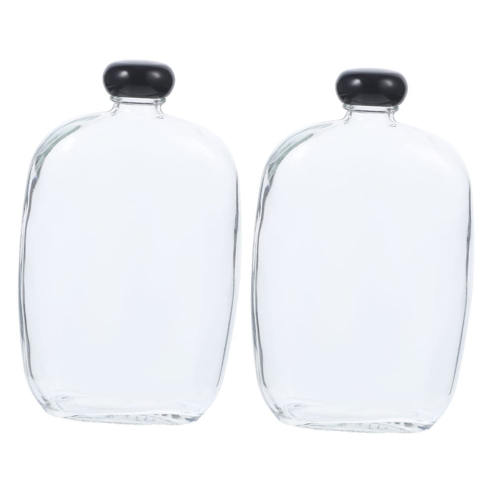 Ciieeo Set of 2 Floating Glass Bottles Mushroom Black Cap Crafted Storage Jars for Aromatherapy Decor