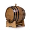 20 Liters Oak Aging Barrel, Wooden Whiskey Barrel, Wine Barrel Home Brewer, Distiller, Mine Maker and Cocktail Aging, American Oak Barrel with Stand, Bung, and Spigot (Black Hoops) view 1