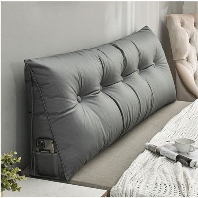 HIOSIEFUO Removable, Washable Wedge headboard Pillow, Large Bed/Sofa Back Cushion, Triangular headboard Reading Pillow, Bedside Pillow with Removable (Color : Gray-1, Size : 100x50x20cm)