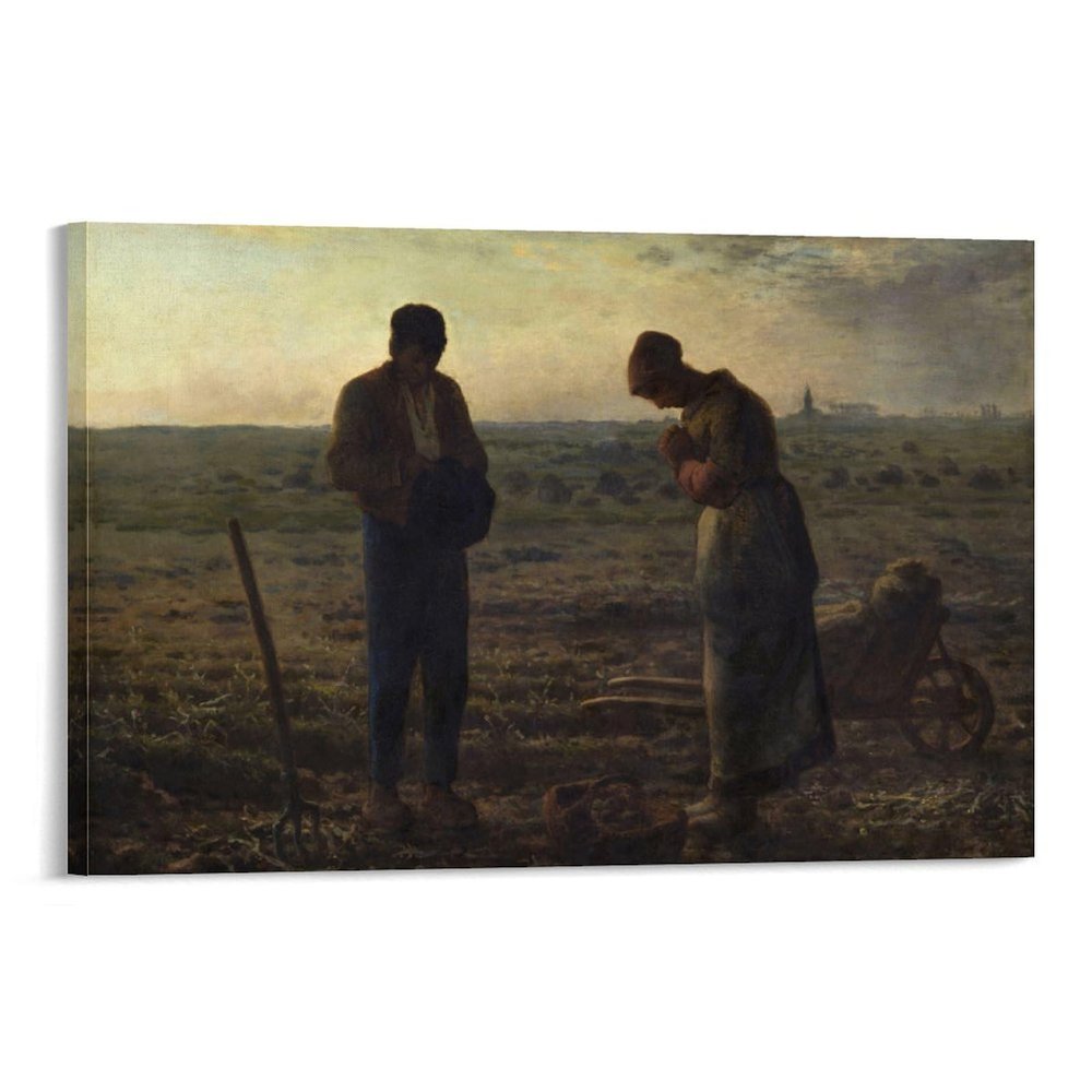 The Angelus By Jean-Francois Millet Prints Poster Picture Print Canvas Poster Wall Paint Art Posters Decor Modern Home Artworks Gift Idea 24x36inch(60x90cm)