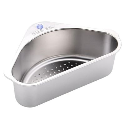 BESTOYARD Stainless Steel Sink Rack Stainless Steel Drain Basket Triangle Sink Brush Stainless Sink