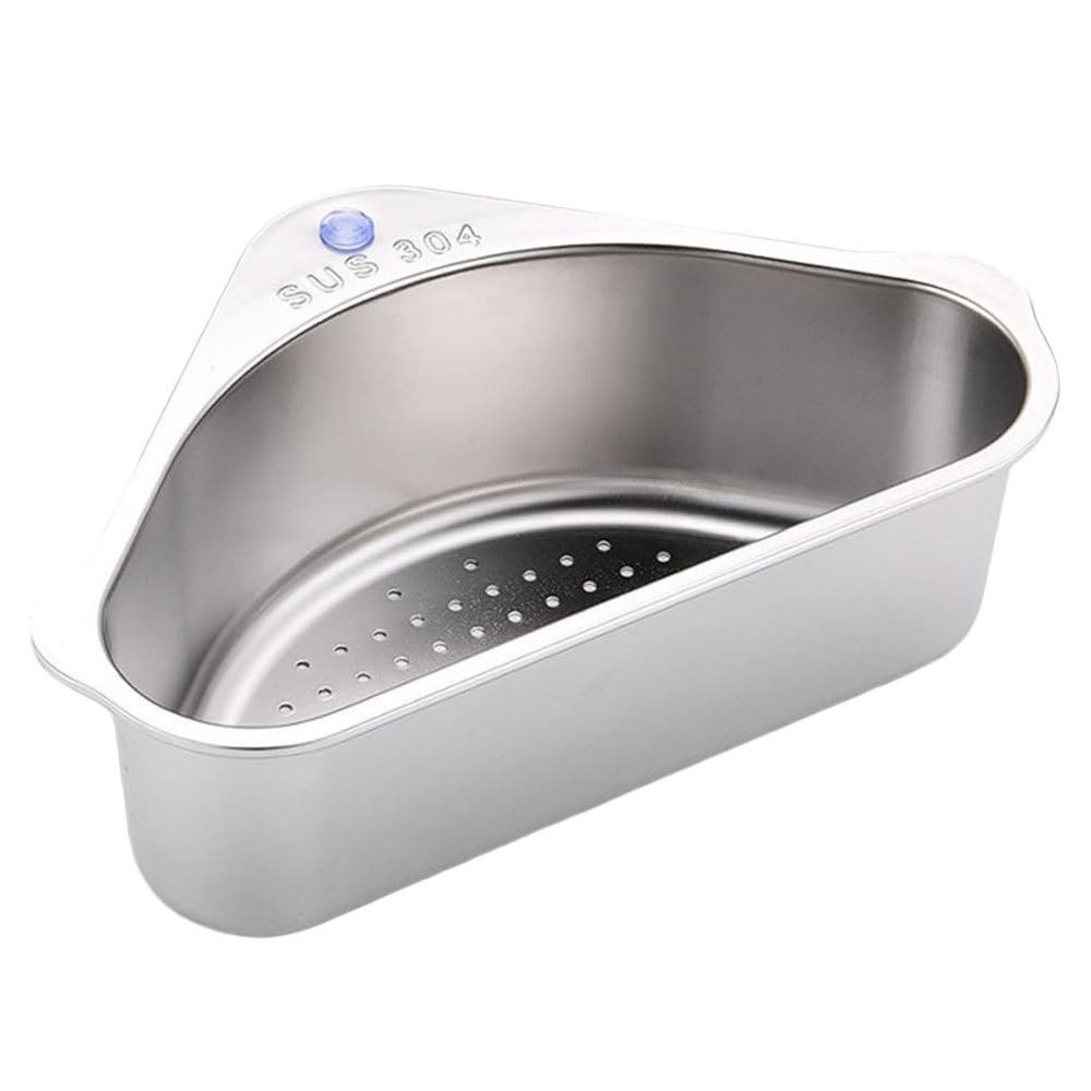 BESTOYARD Stainless Steel Sink Rack Stainless Steel Drain Basket Triangle Sink Brush Stainless Sink