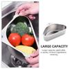 BESTOYARD Stainless Steel Sink Rack Stainless Steel Drain Basket Triangle Sink Brush Stainless Sink view 4