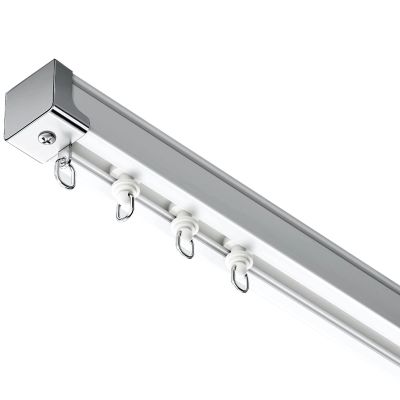 Bedroom Bathroom Extra Long Curtain Track System, Ceiling/ Wall Mount Room Divider Curtain Rods, Privacy & Partition Shower Divider Strips with Roller Hooks ( Color : Wall Mount , Size : L 5m/197inch