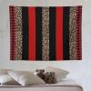 ZhiRain Leopard Print Tapestry Wall Hanging Red Black Cheetah Buffalo Plaid Wild Animal Brown Skin Tapestries Home Decor for Living Room Bedroom Apartment Farmhouse Dorm 60"x80" view 1