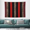 ZhiRain Leopard Print Tapestry Wall Hanging Red Black Cheetah Buffalo Plaid Wild Animal Brown Skin Tapestries Home Decor for Living Room Bedroom Apartment Farmhouse Dorm 60"x80" view 3