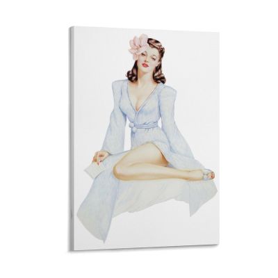 Pin Up Girls by Alberto Vargas Vintage Fashion Girl Prints Poster (23) Wall Art Picture Frame Painting Poster Canvas Print Posters Artworks Bedroom Living Room Decor 24x36inch(60x90cm)