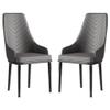 AYARNA Kitchen Dining Chairs Set of 2 Modern PU Leather High Back Padded Soft Seat Sturdy Carbon Steel Metal Legs(Dark Grey) view 1