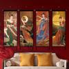 Handmade Tassel Wall Tapestry, Tassel Tapestry Wall Hanging Dunhuang Flying Fairy,small Wall Tapestries with Tassels,Cotton Linen Fabric Wall Art Tapestry for Dining Room Office,P-45x65cm (Color : L view 2