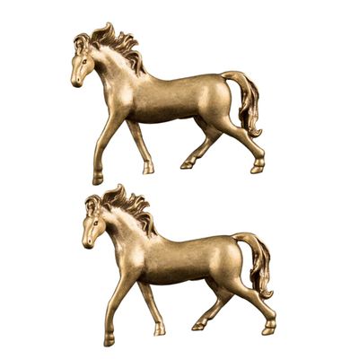 CORHAD Brass Horse Statue Feng Shui Decor Animal Sculpture Large Horse Figurine for Home and Office