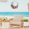 ULDIGI Large Artificial Flower Wreath Pendant Hoop with Pink Faux Floral Greenery for Outdoor Indoor Spring Summer Fall Winter Wedding Front Home Door Ring Decoration Season Celebrations view 4